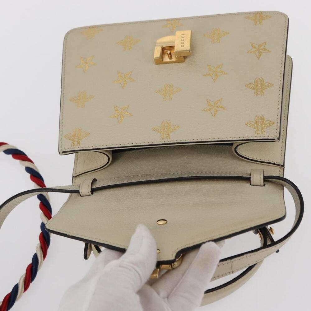 GUCCI Silvi Sherry Line Hand Bag Leather 2way Beige Gold 470270 Auth bs31644 - Picture 9 of 16